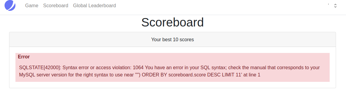 SQL Error